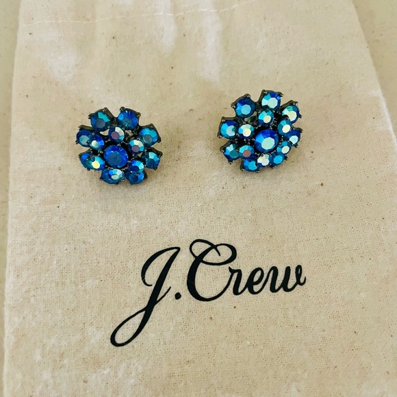 J. Crew Blue Iridescent Stud Earrings - Picture 1 of 3